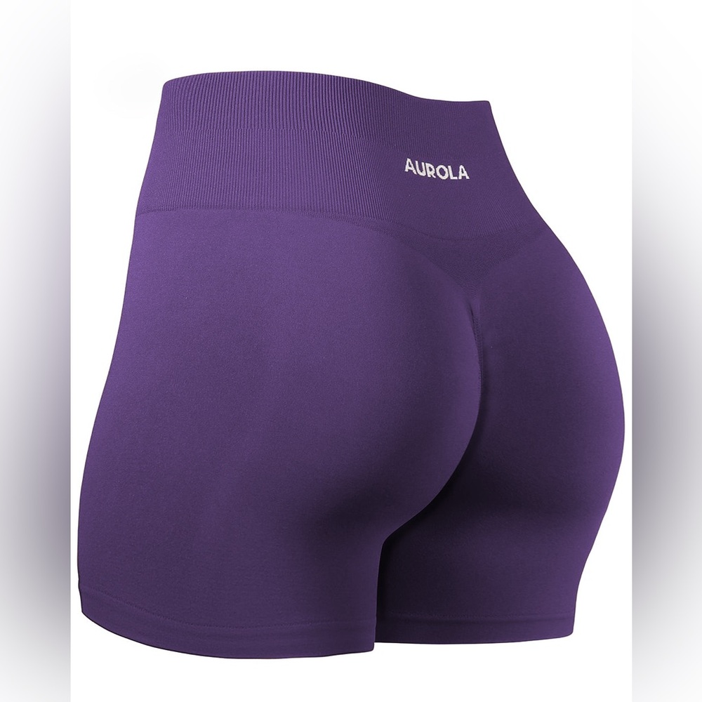 Aurola Women's High-Waist Purple Bike Shorts